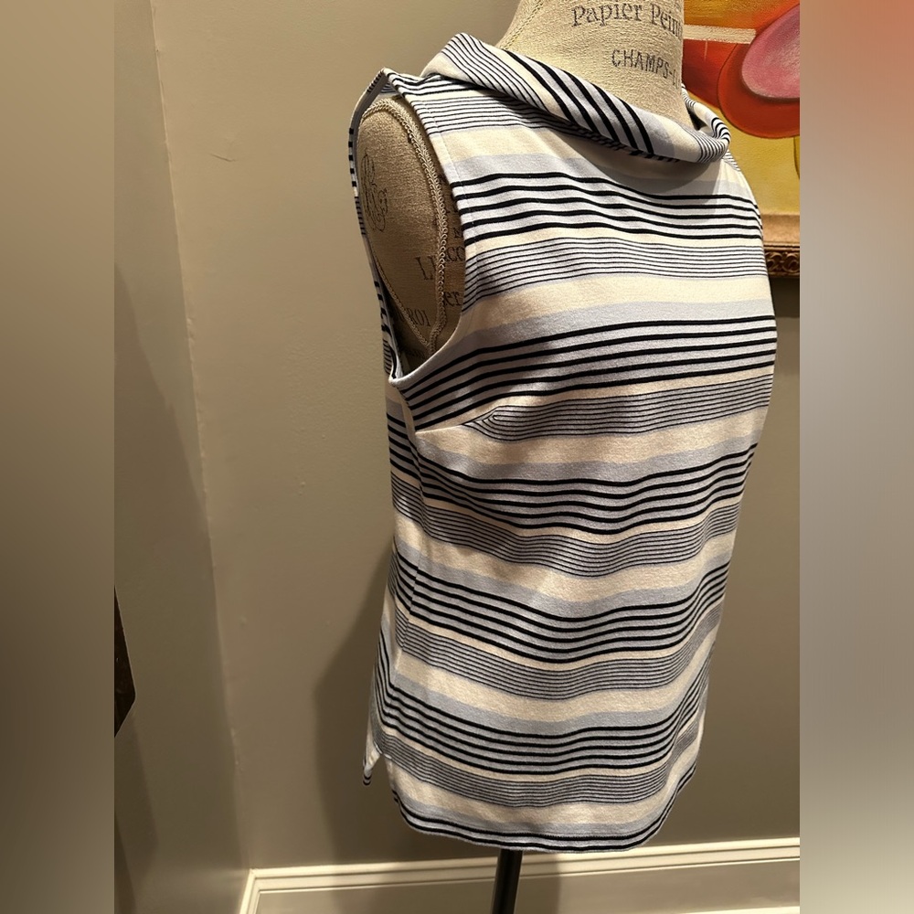 EUC Talbots Nautical Cowl-Neck Sleeveless Top - Picture 2 of 6